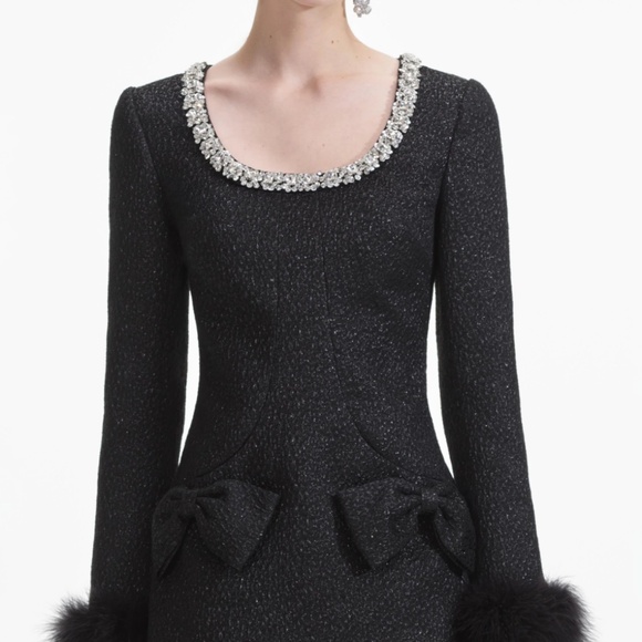 self-portrait Black Textured Metallic Mini Dress Size:US8 - MSRP $670 - NWT - Picture 4 of 9